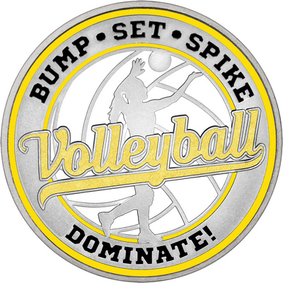 Gold "Volleyball" with Yellow Outer Circular Borders